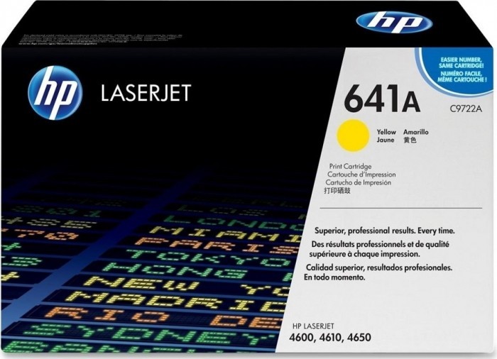 Картридж HP C9722A (641A) оригинальный для принтеров Color LaserJet 4600/ 4600n/ 4600dn/ 4600dtn/ 4600hdt/ 4610n/ 4650/ 4650n/ 4650dn/ 4650dtn/ 4650hdn yellow, 8000 страниц