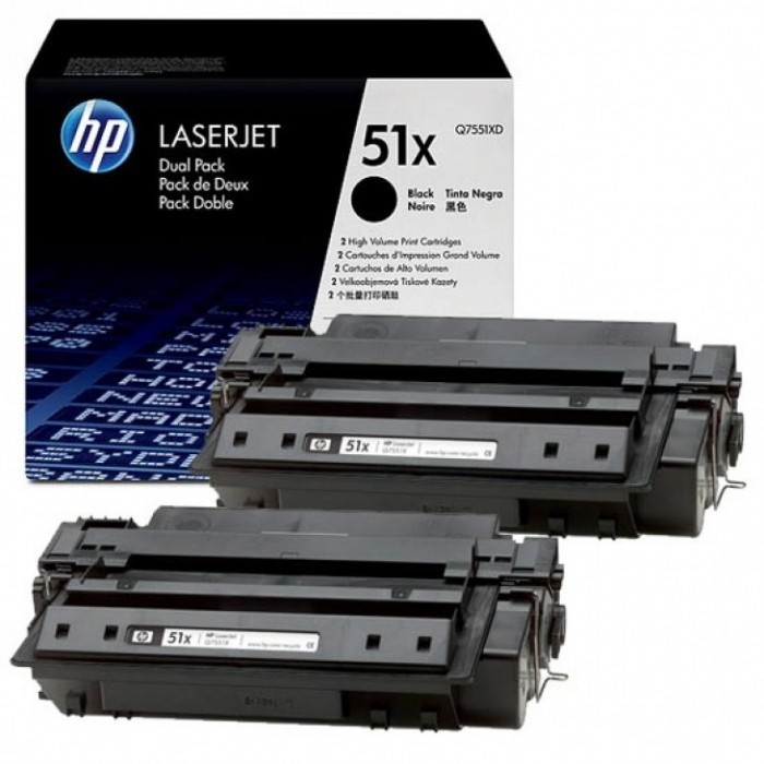 Картридж HP Q7551XD (51X) оригинальный для принтеров LaserJet P3003dn/ P3003x/ P3004/ P3004d/ P3004n/ P3005/ P3005d/ P3005dn/ P3005n/ P3005x/ M3027/ M3027x/ M3035/ M3035xs black, двойная упаковка 2*13000 страниц Картридж HP Q7551XD (51X) оригинальный для принтеров LaserJet P3003dn/ P3003x/ P3004/ P3004d/ P3004n/ P3005/ P3005d/ P3005dn/ P3005n/ P3005x/ M3027/ M3027x/ M3035/ M3035xs black, двойная упаковка 2*13000 страниц