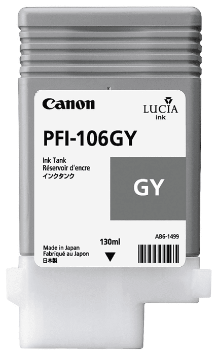 Картридж струйный Canon PFI-106 GY для принтеров iPF6300S/ 6400/ 6450, 130 мл Картридж струйный Canon PFI-106 GY для принтеров iPF6300S/ 6400/ 6450, 130 мл