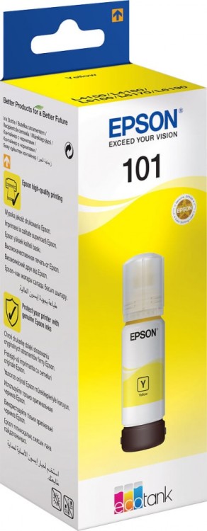 Чернила Epson C13T03V44A (101 Yellow) EcoTank оригинальные для Epson L4150/ L4160/ L6160/ L6170/ L6190, жёлтый, 70мл