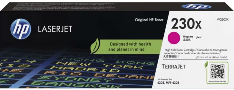 Картридж HP W2303X (230X) оригинальный для HP Color LaserJet Pro 4203/ MFP 4303, пурпурный, увеличенный, 5500 стр. Картридж HP W2303X (230X) оригинальный для HP Color LaserJet Pro 4203/ MFP 4303, пурпурный, увеличенный, 5500 стр.
