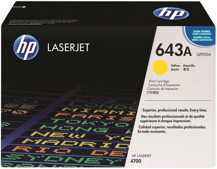 Картридж HP Q5952A (643A) оригинальный для принтеров Color LaserJet 4700/ 4700n/ 4700dn/ 4700dtn/ 4730/ 4730x/ 4730xs/ 4730xm yellow, 10000 страниц
