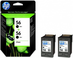 Картридж HP №56 (C9502AE) оригинальный для HP DJ 5500/PS 7150/7350/7660 сдвоенная упаковка (2xC6656A) черный