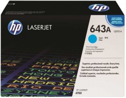 Картридж HP Q5951A (643A) оригинальный для принтеров Color LaserJet 4700/ 4700n/ 4700dn/ 4700dtn/ 4730/ 4730x/ 4730xs/ 4730xm cyan, 10000 страниц