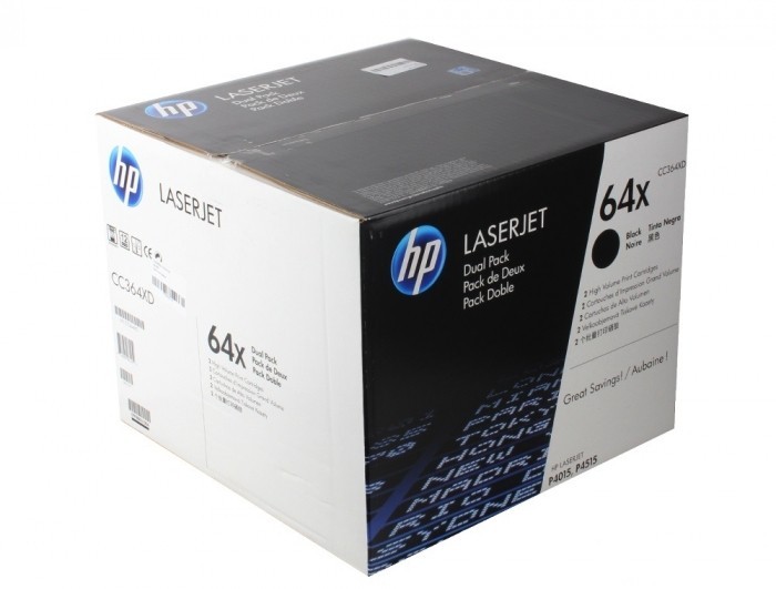 Картридж HP CC364XD (64X) оригинальный для принтеров LaserJet P4015/ P4015n/ P4015tn/ P4515/ P4515dn/ P4515n/ P4515tn/ P4515x/ P4515xm black, двойная упаковка 2*24000 страниц Картридж HP CC364XD (64X) оригинальный для принтеров LaserJet P4015/ P4015n/ P4015tn/ P4515/ P4515dn/ P4515n/ P4515tn/ P4515x/ P4515xm black, двойная упаковка 2*24000 страниц