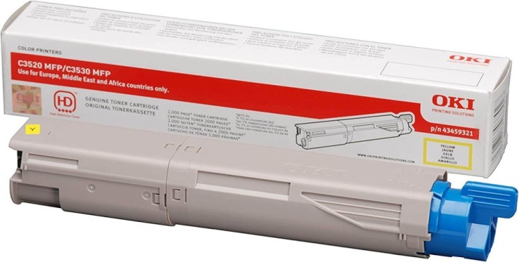 Картридж OKI (43459333/43459321) оригинальный для принтеров C3520/ C3530, жёлтый, 2000 стр. Картридж OKI (43459333/43459321) оригинальный для принтеров C3520/ C3530, жёлтый, 2000 стр.