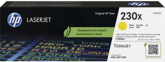 Картридж HP W2302X (230X) оригинальный для HP Color LaserJet Pro 4203/ MFP 4303, жёлтый, увеличенный, 5500 стр.