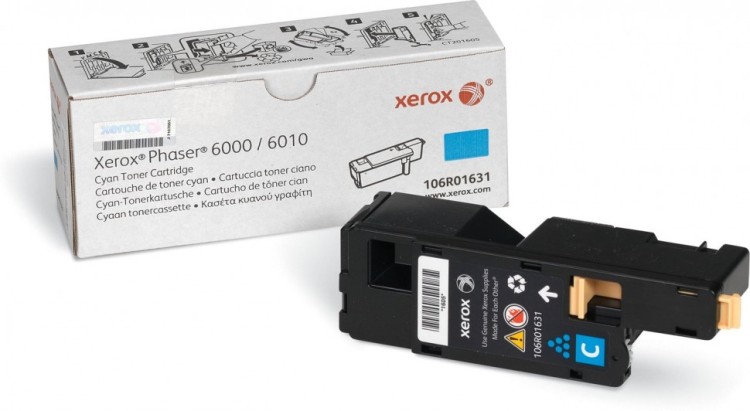 Картридж Xerox 106R01631 оригинальный для Xerox Phaser 6000/  6010, WorkCentre 6015, cyan, (1000 страниц)