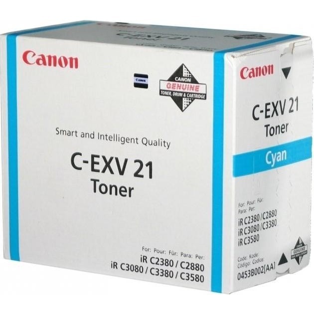 Тонер-картридж Canon C-EXV21C для принтеров iR C2380i, C2880, C2880i, C3080, C3080i, C3380, C3380i, C3580, C3580i, C3580Ne, голубой, 14000 стр. Тонер-картридж Canon C-EXV21C для принтеров iR C2380i, C2880, C2880i, C3080, C3080i, C3380, C3380i, C3580, C3580i, C3580Ne, голубой, 14000 стр.