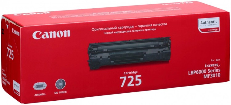 Тонер-картридж Canon 725 для принтеров i-SENSYS LBP-6000, LBP-6000B, черный, 1600 стр.