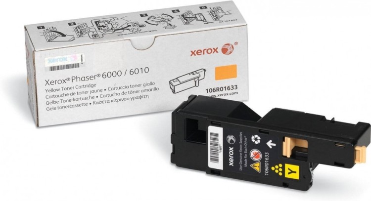 Картридж Xerox 106R01633 оригинальный для Xerox Phaser 6000/  6010, WorkCentre 6015, yellow, (1000 страниц)