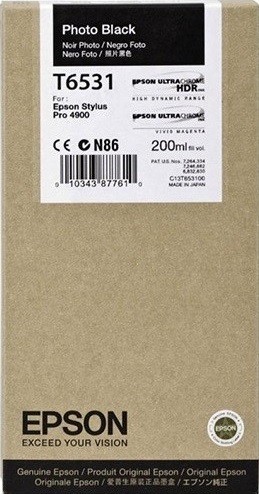 Картридж струйный Epson оригинальный C13T653100 для Stylus Pro 4900 (200ml) : Photo Black Картридж струйный Epson оригинальный C13T653100 для Stylus Pro 4900 (200ml) : Photo Black
