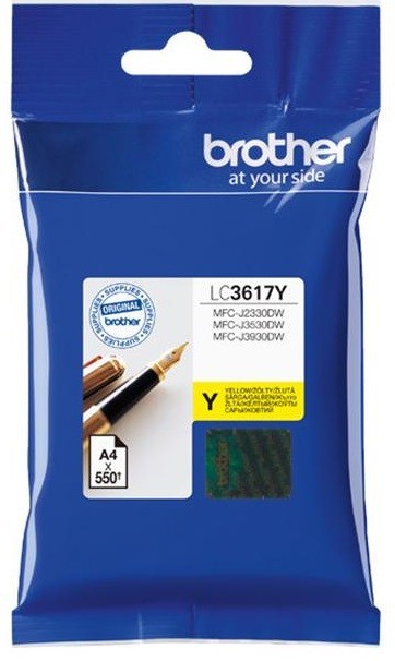 Картридж струйный Brother (LC-3617Y / LC3617Y) оригинальный для принтеров MFCJ3530/ 3930, желтый, 550 стр.