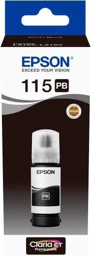 Epson C13T07D14A оригинальные чернила EcoTank (115 PhotoBlack) для Epson L8160/ L8180, фото чёрный, 70мл