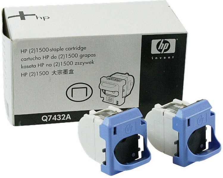 Картридж со скрепками HP Q7432A оригинальный для принтеров LJ M2727/ M3035/ 3390/ 3392/ CM3530/ M525/ M575, 2*1500 шт.