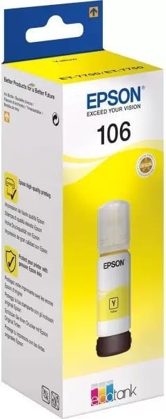 Epson C13T00R440 оригинальные чернила EcoTank (106 Yellow) для Epson L7160/ L7180, жёлтый, 70мл