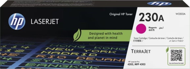 Картридж HP W2303A (230A) оригинальный для HP Color LaserJet Pro 4203/ MFP 4303, пурпурный, 1800 стр. Картридж HP W2303A (230A) оригинальный для HP Color LaserJet Pro 4203/ MFP 4303, пурпурный, 1800 стр.