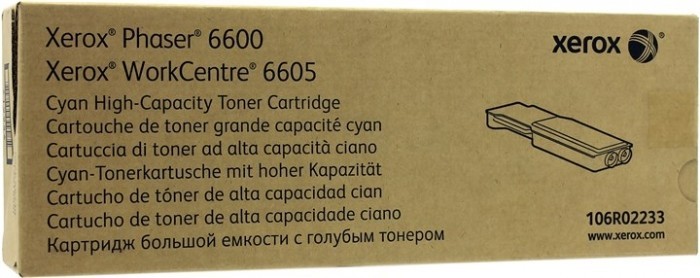 Картридж Xerox 106R02233 оригинальный для Xerox Phaser 6600, WorkCentre 6605, cyan, увеличенный (6000 страниц)