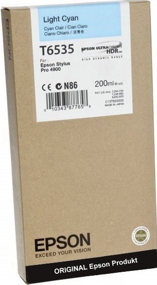Картридж струйный Epson оригинальный C13T653500 для Stylus Pro 4900, (200ml) : Light Cyan