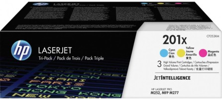 Набор картриджей HP CF253XM (CF401X+CF402X+CF403X) (201X) оригинальный для принтеров Color LaserJet Pro M252/ M252dw/ M252n/ M274/ M274n/ M277/ M277dw/ M277n, 3* 2300 страниц