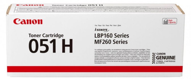 Тонер-картридж Canon 051H для принтеров i-SENSYS LBP162dw/ MF260, черный, 4100 стр. Тонер-картридж Canon 051H для принтеров i-SENSYS LBP162dw/ MF260, черный, 4100 стр.
