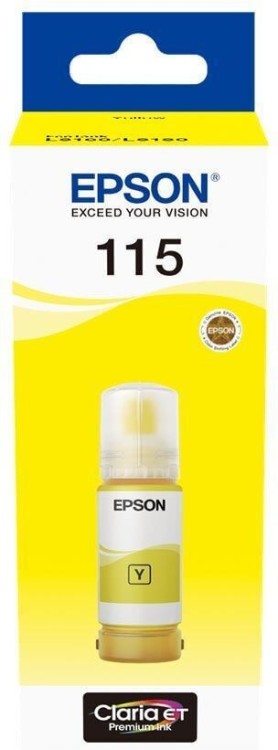 Epson C13T07D44A оригинальные чернила EcoTank (115 Yellow) для Epson L8160/ L8180, жёлтый, 70мл