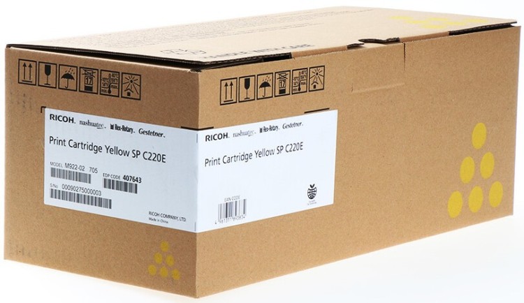 Картридж Ricoh SP C220E (407643/406055) оригинальный для Ricoh Aficio SP C220S/ C221SF/ C222SF/ C220N/ C221N/ C222DN, желтый, 2300 стр. Картридж Ricoh SP C220E (407643/406055) оригинальный для Ricoh Aficio SP C220S/ C221SF/ C222SF/ C220N/ C221N/ C222DN, желтый, 2300 стр.