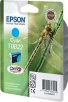 Картридж струйный Epson оригинальный C13T11224A10 / C13T08224A10 T0822 для Stylus Photo R270/R290/RX590 (голубой) (cons ink)