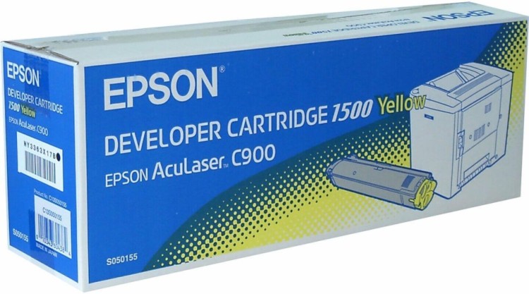 Картридж Epson C13S050155/ S050155 оригинальный для Epson Aculaser C900/ C1900, жёлтый, 1500 стр.