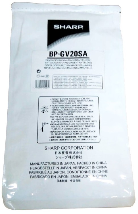 Девелопер Sharp BPGV20SA/ BP-GV20SA оригинальный для принтеров Sharp BP-10C20EU/ BP-20C20EU/ BP-20C25EU, цветной, 3* 80000/ 120000 стр.