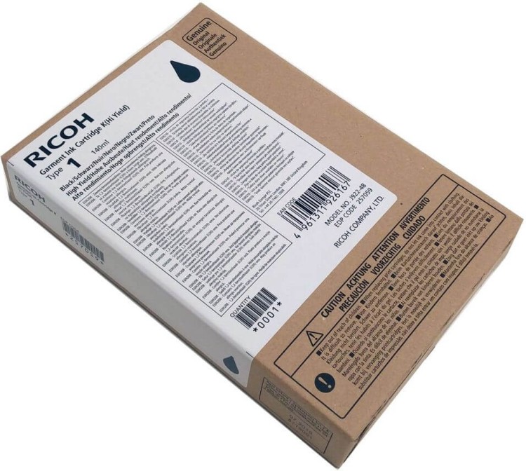 Чернила Ricoh Type 1 (257059) текстильные оригинальные для Ricoh Ri 100, чёрные, 140ml