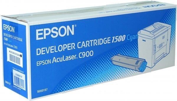 Картридж Epson C13S050157/ S050157 оригинальный для Epson Aculaser C900/ C1900, голубой, 1500 стр.