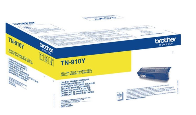 Картридж лазерный Brother TN-910Y (TN910Y) оригинальный для принтеров HLL9310CDW/ MFCL9570CDW, yellow (9 000 стр.)