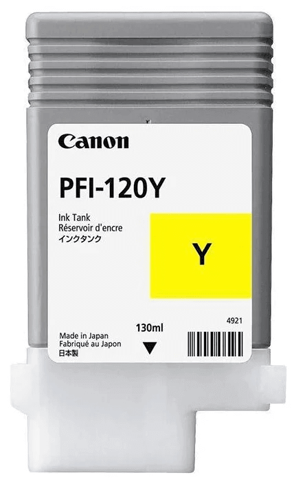 Картридж струйный Canon PFI-120Y для принтеров TM-200/ TM-205/ TM-300/ TM-305, 130 мл Картридж струйный Canon PFI-120Y для принтеров TM-200/ TM-205/ TM-300/ TM-305, 130 мл