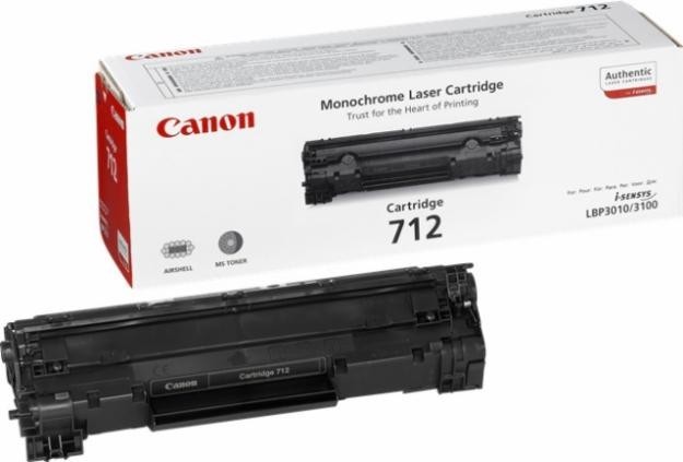 Тонер-картридж Canon 712 для принтеров LBP3010, LBP3020, LBP3100, черный, 1500 стр.