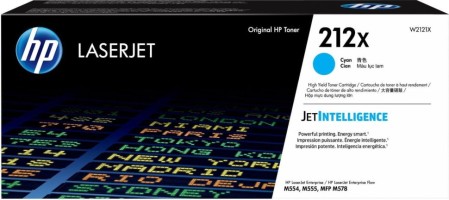 Картридж HP 212X (W2121X) оригинальный для принтеров CLJ Enterprise M554/ M555/ M578, голубой, 10000 страниц