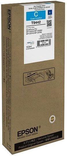 Чернила Epson C13T944240 (T9442 Cyan) оригинальные для Epson WorkForce Pro WF-C5210/ WF-C5290/ WF-C5710/ WF-C5790, голубой, 19.9мл, 3000 стр.