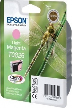 Картридж струйный Epson оригинальный C13T11264A10 / C13T08264A T0826 для Stylus Photo R270/R290/RX590 (светло-пурпурный) (cons ink)