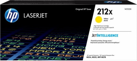 Картридж HP 212X (W2122X) оригинальный для принтеров CLJ Enterprise M554/ M555/ M578, желтый, 10000 страниц