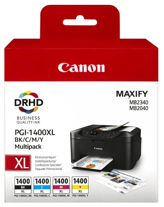 Набор картриджей струйных Canon PGI-1400XL BK/  C/  M/  Y для принтеров MAXIFY/  МВ2040/  МВ2340, 12- 34,7  мл