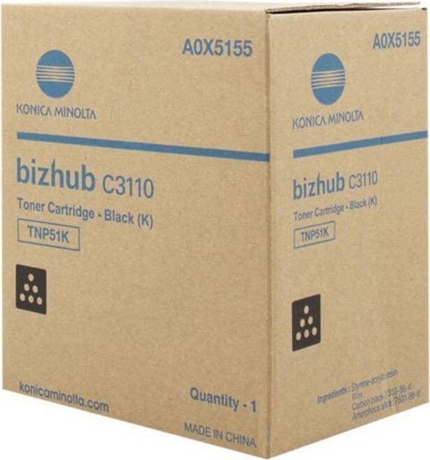 Картридж Konica-Minolta TNP-51K (A0X5155) оригинальный для принтеров bizhub C3110, чёрный, 5000 стр. Картридж Konica-Minolta TNP-51K (A0X5155) оригинальный для принтеров bizhub C3110, чёрный, 5000 стр.