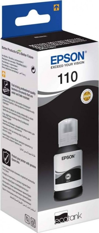 Epson C13T03P14A оригинальные чернила EcoTank (110 Black) для Epson  M1100/ M1120/ M1170/ M1180/ M2140/ M2170/ M3180, чёрный, 120мл