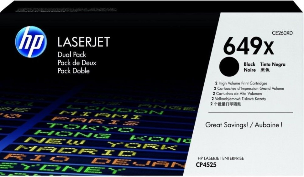 «Оригинальный картридж HP CE260XD (649X) для принтеров Color LaserJet ...