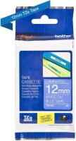 Кассета с лентой для печати наклеек Brother оригинальная TZE-535 (TZe535) для P-Touch, лента 12мм*8м, белый на синем