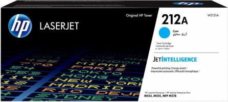 Картридж HP 212A (W2121A) оригинальный для принтеров CLJ Enterprise M554/ M555/ M578, голубой, 4500 страниц