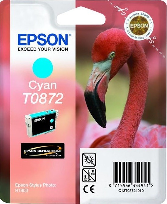 Картридж струйный Epson оригинальный C13T08724010 T0872 для Stylus Photo R1900 (голубой) (cons ink)
