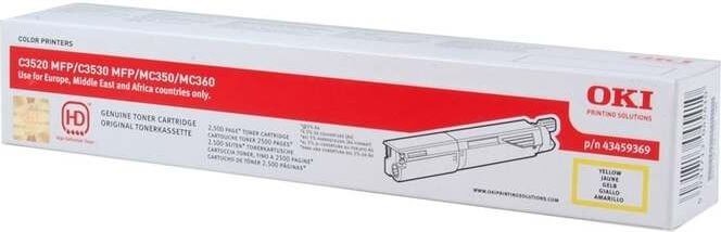 Картридж OKI (43459373/43459369) оригинальный для принтеров MC350/ MC360/ C3520/ C3530, желтый, 2500 стр. Картридж OKI (43459373/43459369) оригинальный для принтеров MC350/ MC360/ C3520/ C3530, желтый, 2500 стр.