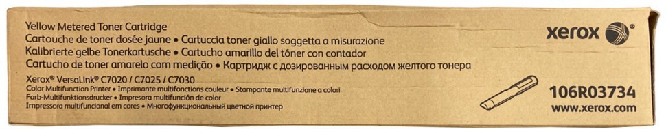 Картридж Xerox 106R03734 (Metered) оригинальный для принтера Xerox VersaLink C7020/ 7025/ 7030, yellow, (15000 страниц)