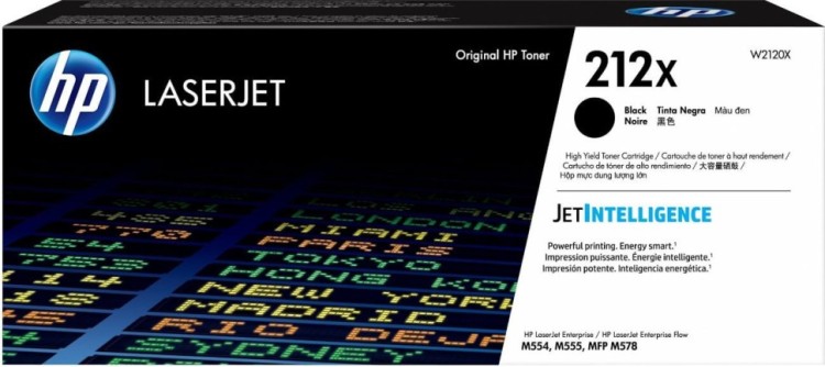 Картридж HP 212X (W2120X) оригинальный для принтеров CLJ Enterprise M554/ M555/ M578, черный, 13000 страниц