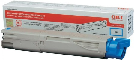 Картридж OKI (43459375/43459371) оригинальный для принтеров MC350/ MC360/ C3520/ C3530, голубой, 2500 стр.